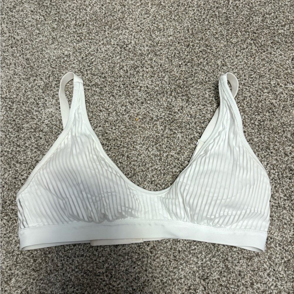 Aerie White Pinstripe Bralette